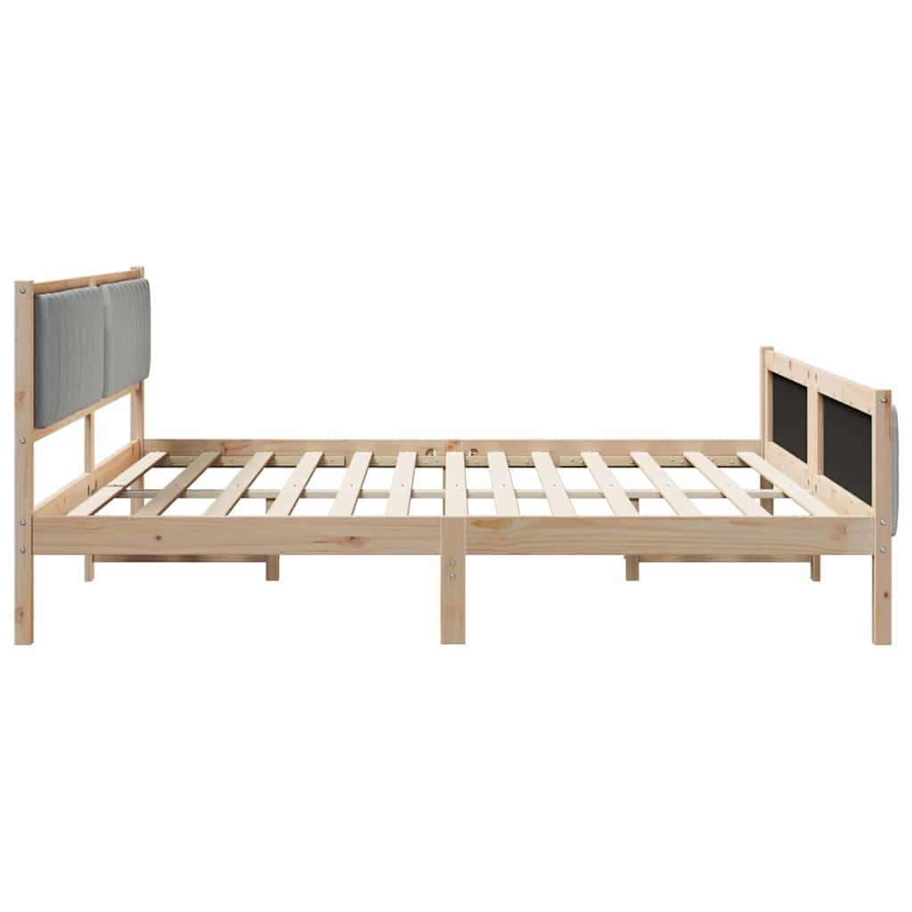 Cadre de lit avec tête de lit Marron et gris clair 200 x 200 cm - XIOS