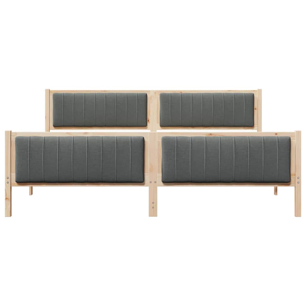Cadre de lit avec tête de lit marron et gris foncé 200 x 200 cm - XIOS