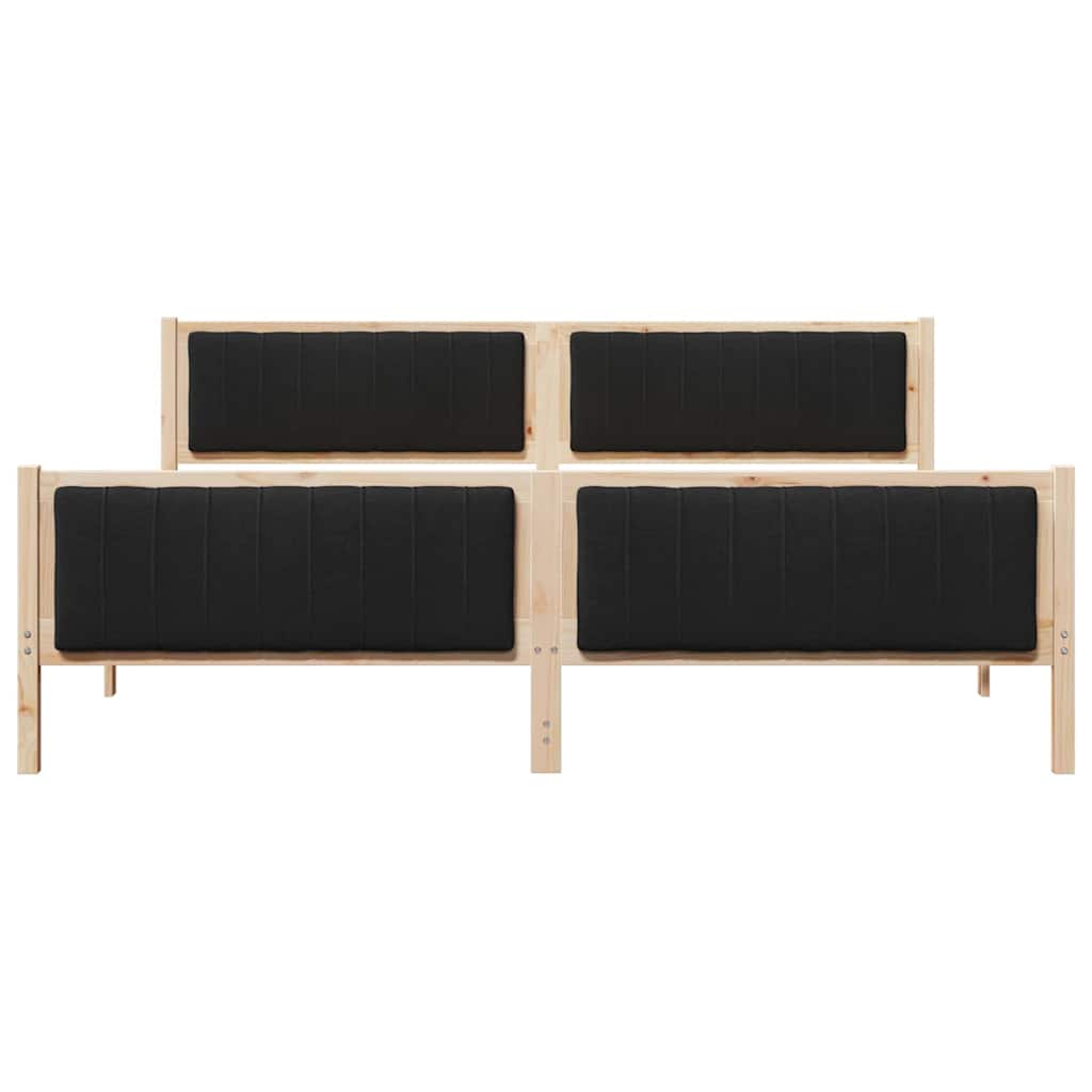 Cadre de lit Marron et noir 200 x 200 cm Bois massif en pin - XIOS