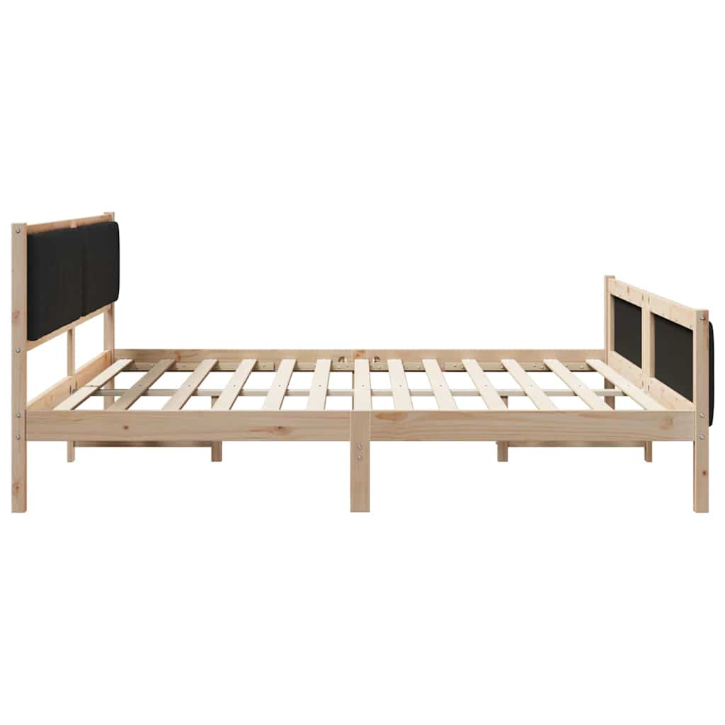Cadre de lit Marron et noir 200 x 200 cm Bois massif en pin - XIOS