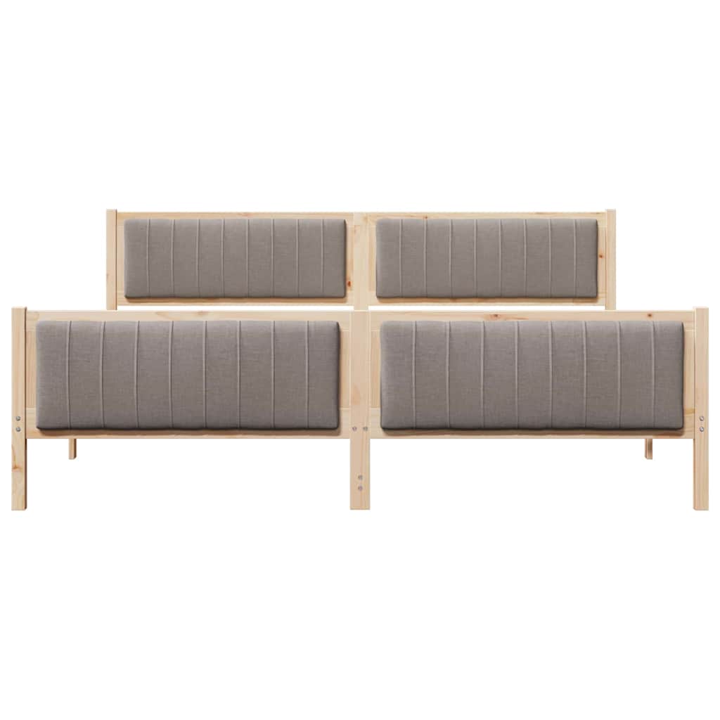 Cadre de lit Marron et taupe 200 x 200 cm Bois massif en pin