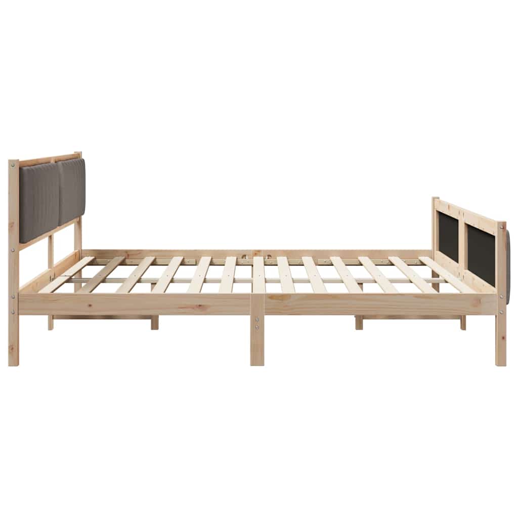 Cadre de lit Marron et taupe 200 x 200 cm Bois massif en pin - XIOS