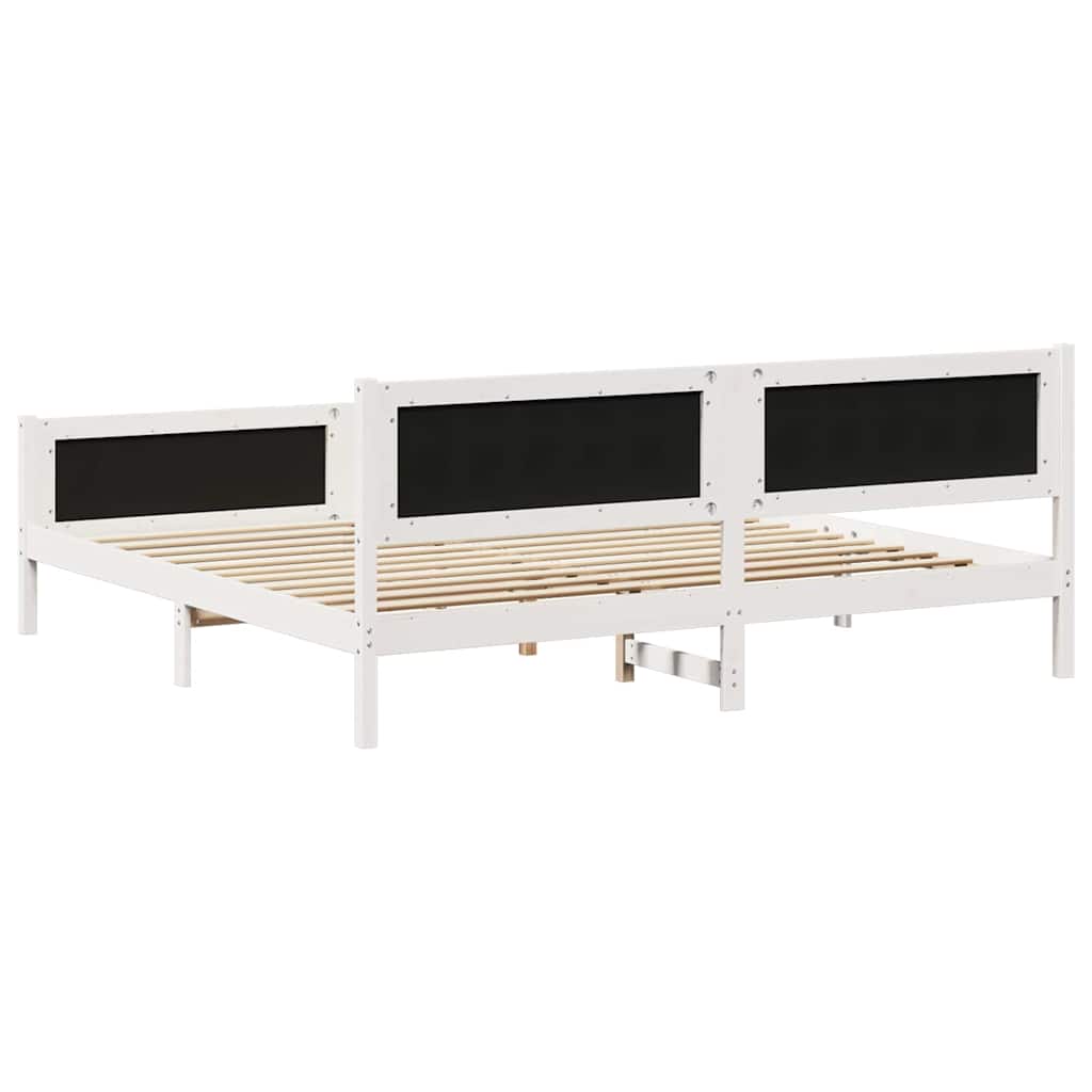 Cadre de lit avec tête de lit Blanc et gris clair 200 x 200 cm - XIOS