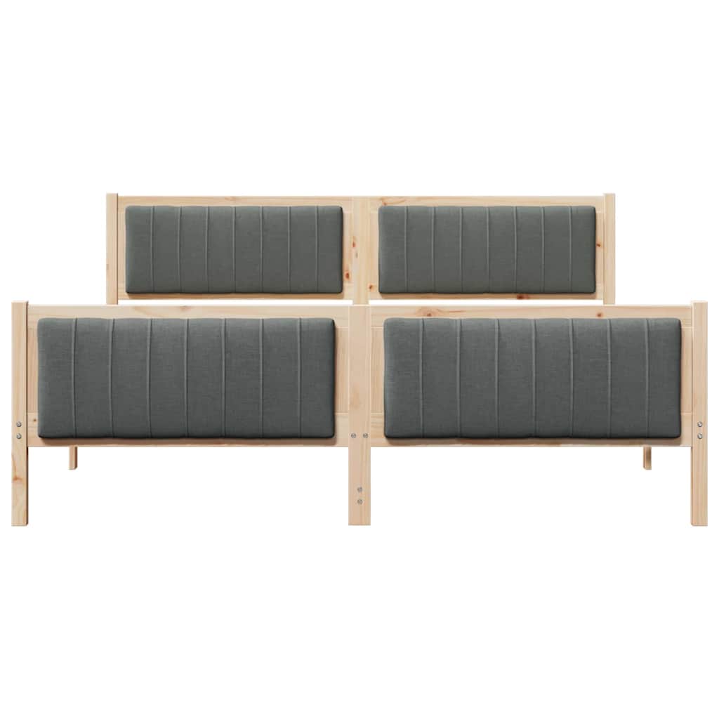 Cadre de lit avec tête de lit marron et gris foncé 180 x 200 cm - XIOS