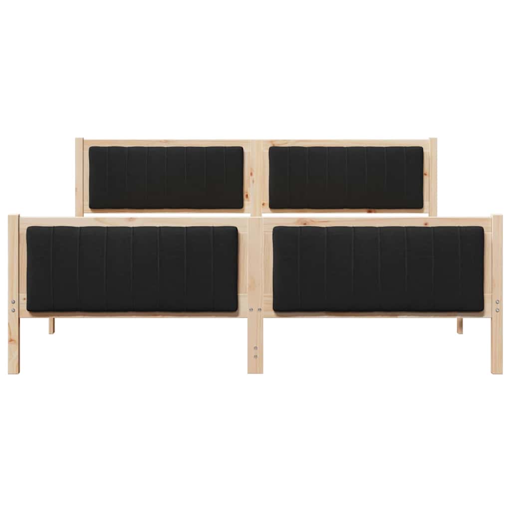 Cadre de lit Marron et noir 180 x 200 cm Bois massif en pin - XIOS