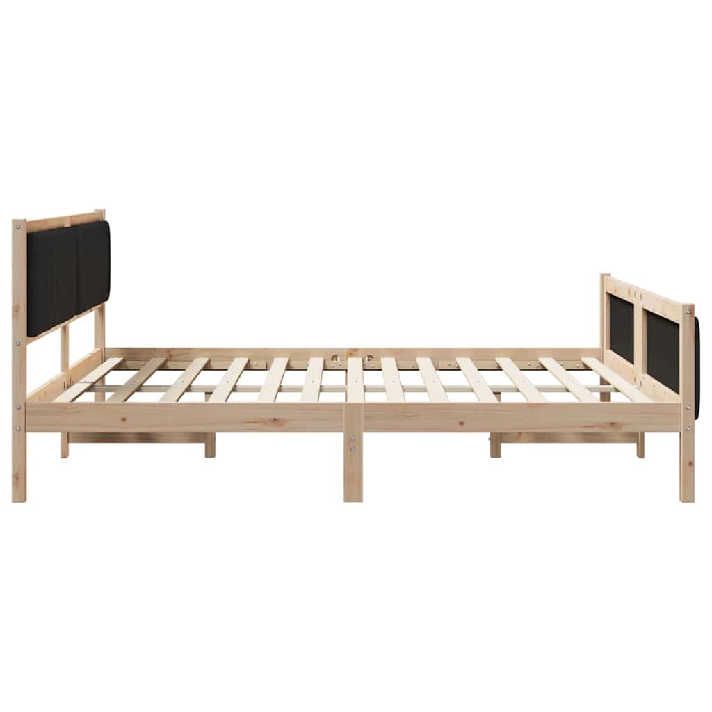 Cadre de lit Marron et noir 180 x 200 cm Bois massif en pin - XIOS