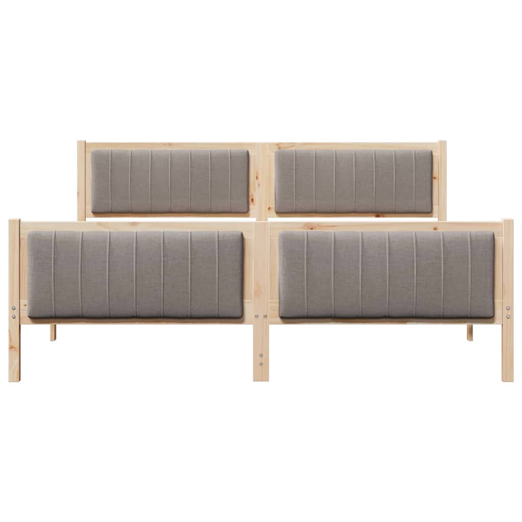 Cadre de lit Marron et taupe 180 x 200 cm Bois massif en pin - XIOS