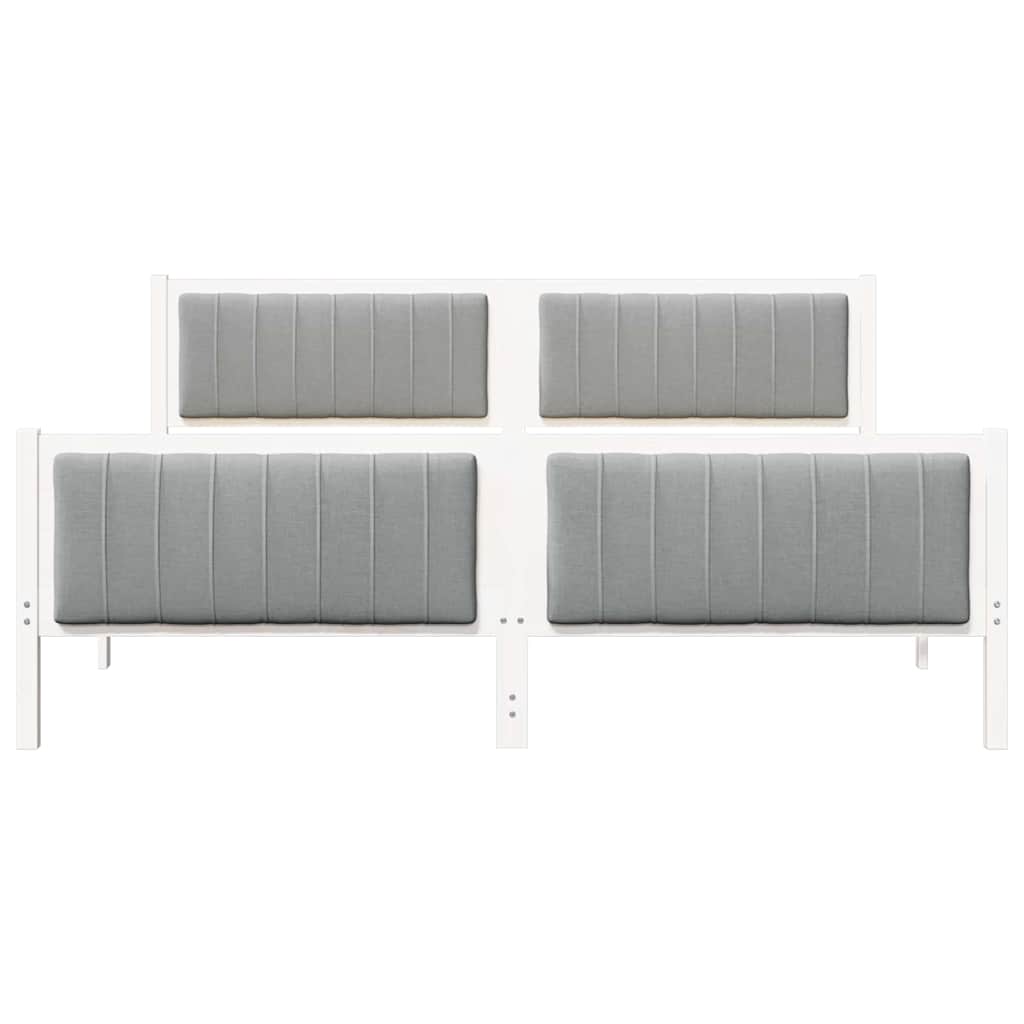 Cadre de lit avec tête de lit Blanc et gris clair 180 x 200 cm - XIOS