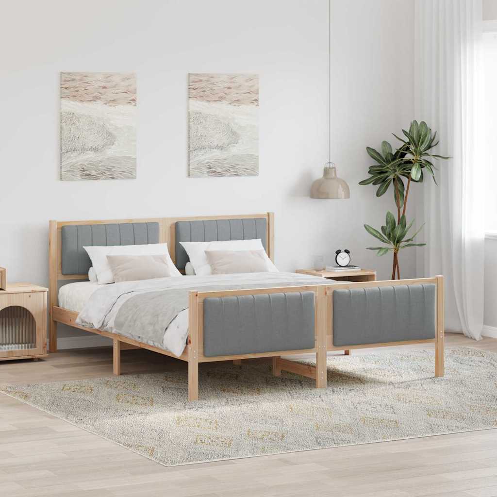 Cadre de lit avec tête de lit Marron et gris clair 160 x 200 cm - XIOS