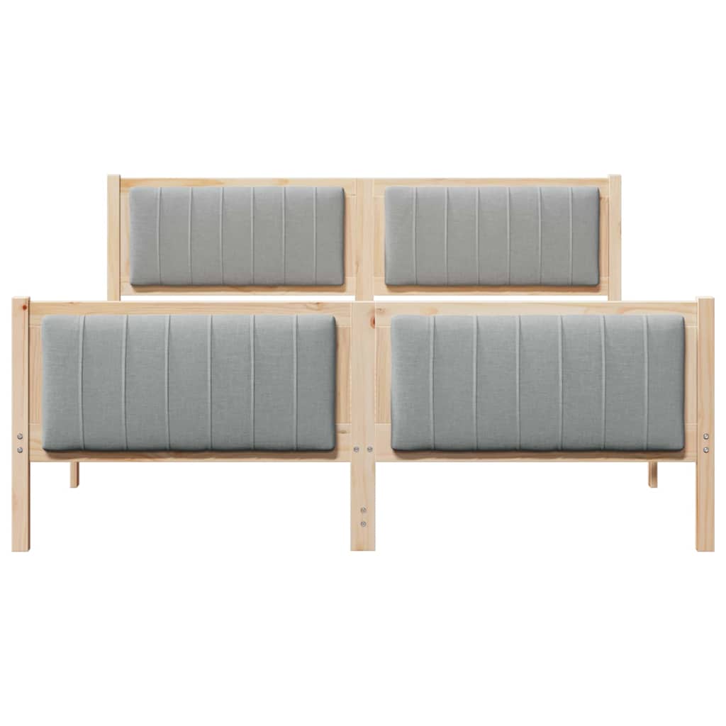 Cadre de lit avec tête de lit Marron et gris clair 150 x 200 cm - XIOS