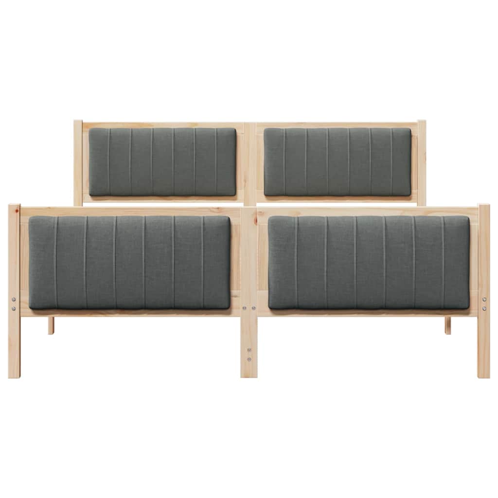 Cadre de lit avec tête de lit marron et gris foncé 150 x 200 cm - XIOS