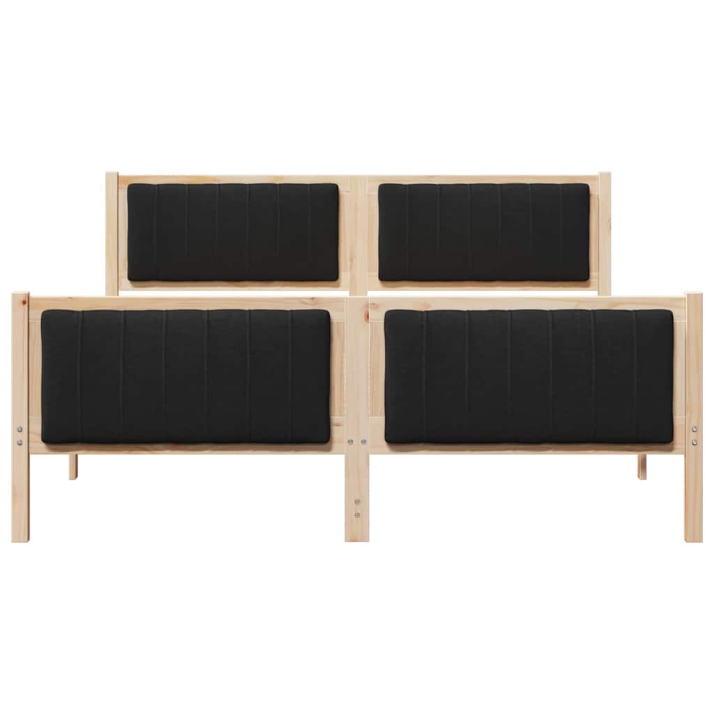 Cadre de lit Marron et noir 150 x 200 cm Bois massif en pin - XIOS