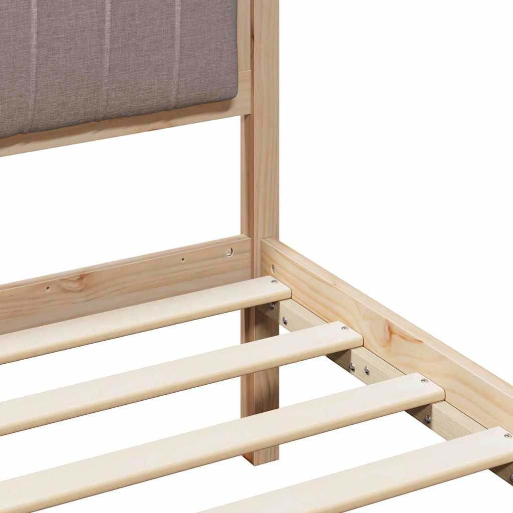 Cadre de lit Marron et taupe 150 x 200 cm Bois massif en pin - XIOS