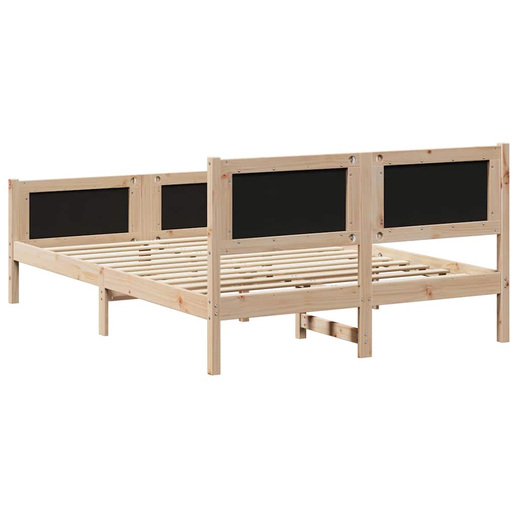 Cadre de lit Marron et taupe 140 x 200 cm Bois massif en pin - XIOS
