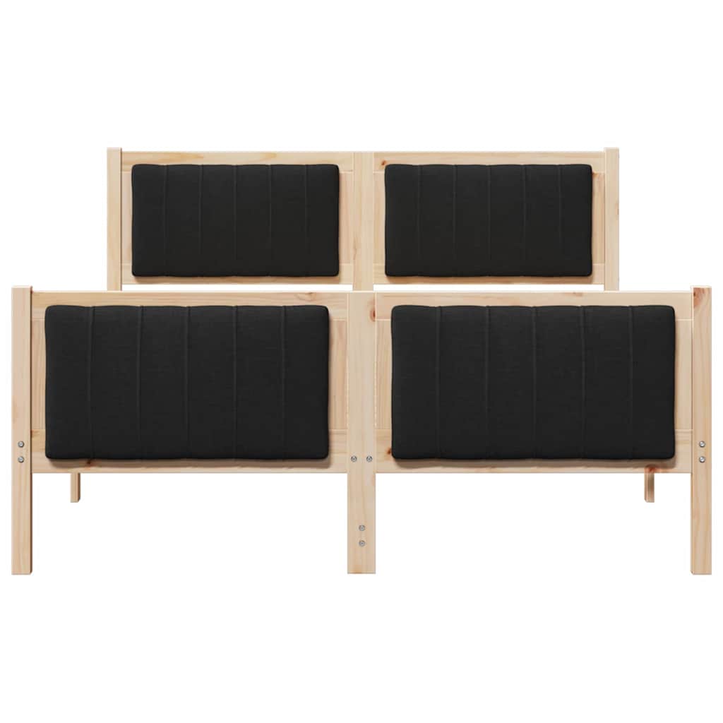 Cadre de lit Marron et noir 140 x 190 cm Bois massif en pin - XIOS