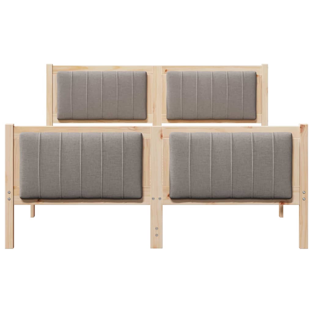 Cadre de lit Marron et taupe 140 x 190 cm Bois massif en pin - XIOS