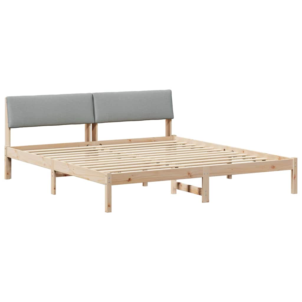 Cadre de lit avec tête de lit Marron et gris clair 200 x 200 cm - XIOS