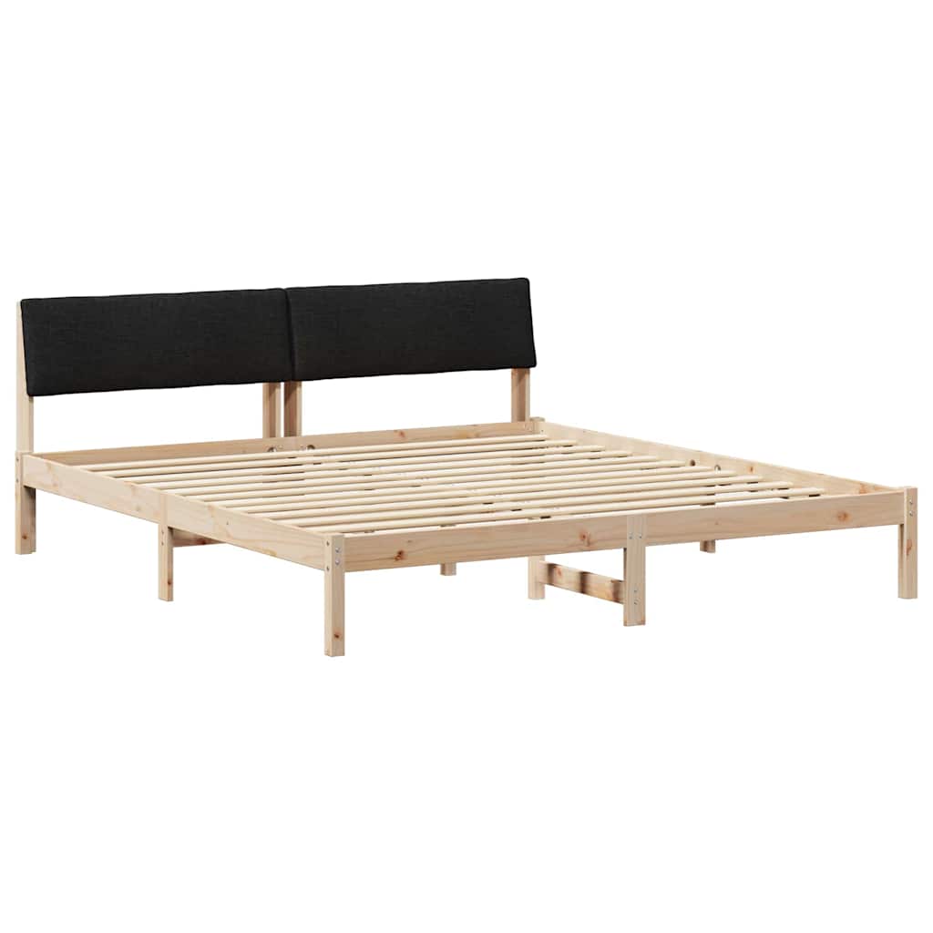 Cadre de lit Marron et noir 200 x 200 cm Bois massif en pin - XIOS