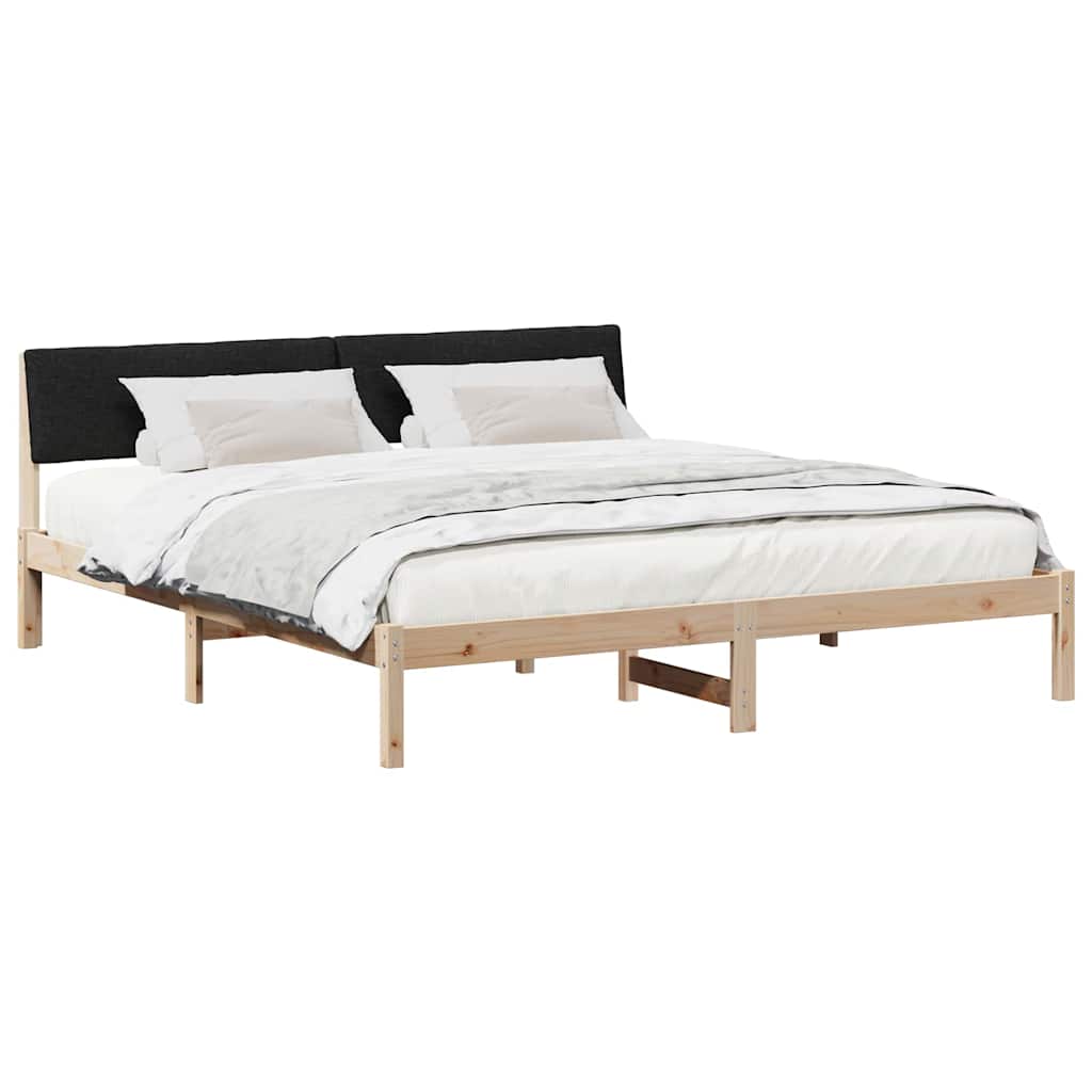 Cadre de lit Marron et noir 200 x 200 cm Bois massif en pin - XIOS