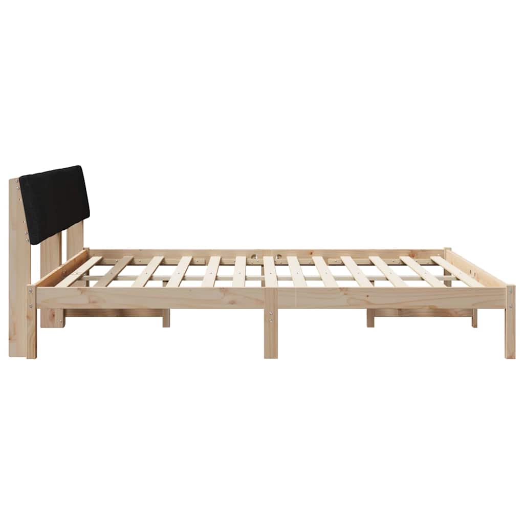 Cadre de lit Marron et noir 200 x 200 cm Bois massif en pin - XIOS
