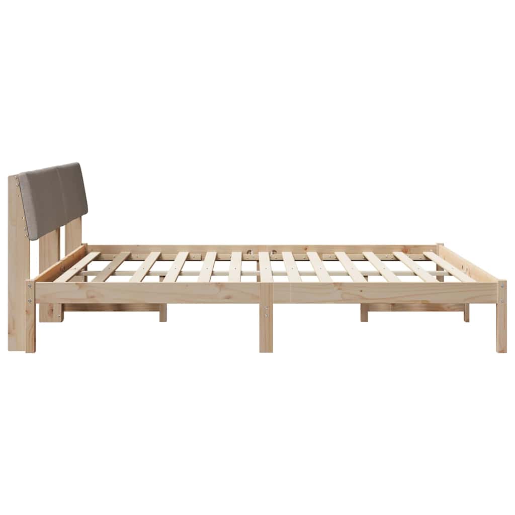 Cadre de lit Marron et taupe 200 x 200 cm Bois massif en pin - XIOS