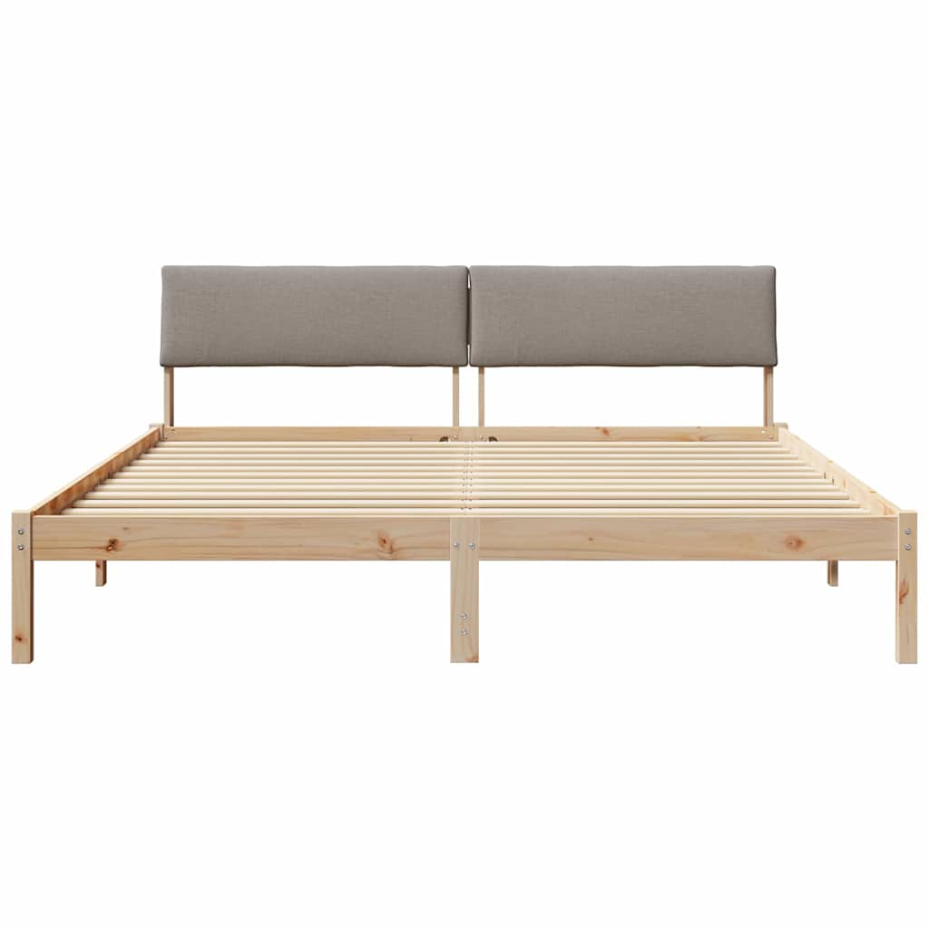 Cadre de lit Marron et taupe 180 x 200 cm Bois massif en pin - XIOS