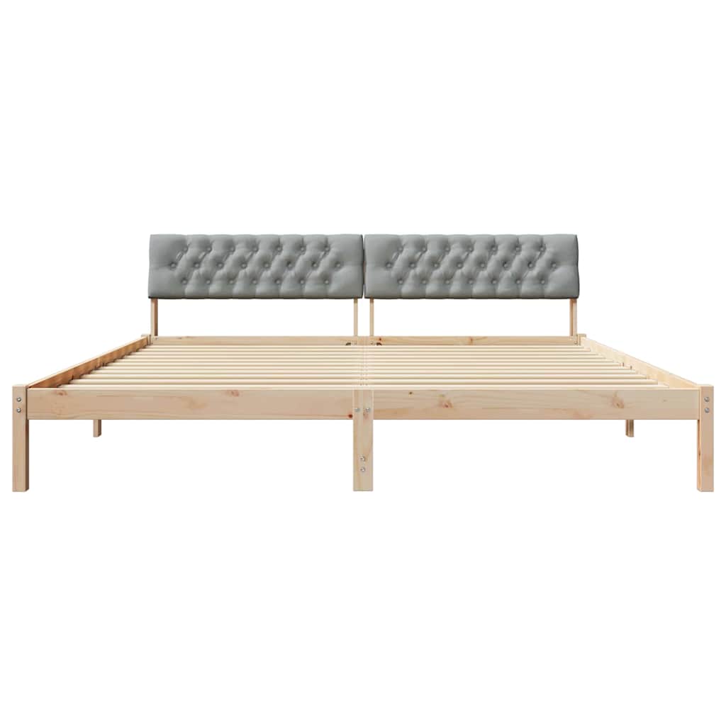 Cadre de lit avec tête de lit Marron et gris clair 200 x 200 cm - XIOS