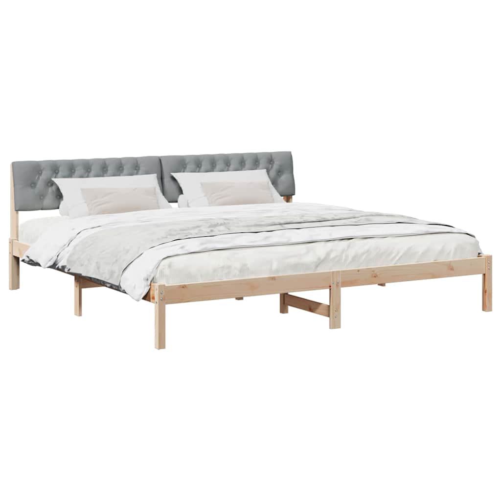Cadre de lit avec tête de lit Marron et gris clair 200 x 200 cm - XIOS