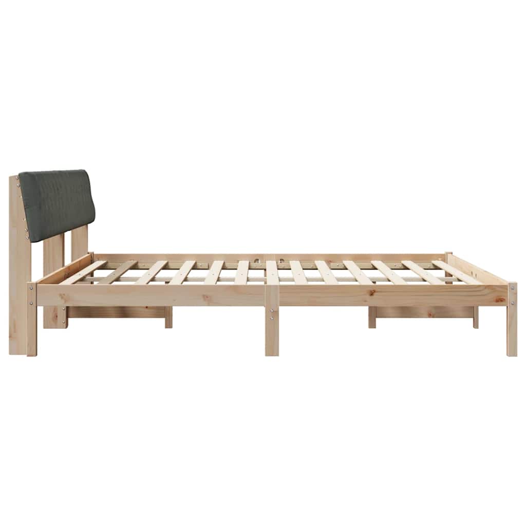 Cadre de lit avec tête de lit marron et gris foncé 200 x 200 cm - XIOS