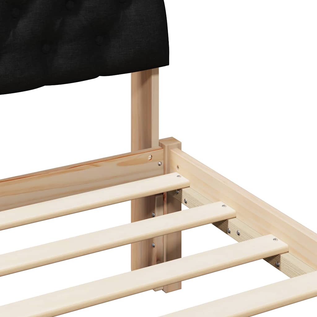 Cadre de lit Marron et noir 200 x 200 cm Bois massif en pin - XIOS
