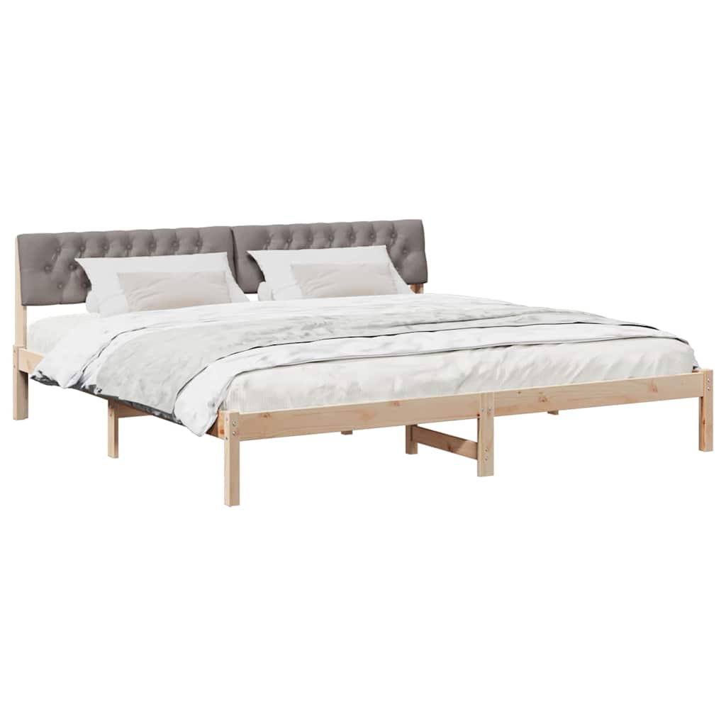 Cadre de lit Marron et taupe 200 x 200 cm Bois massif en pin - XIOS
