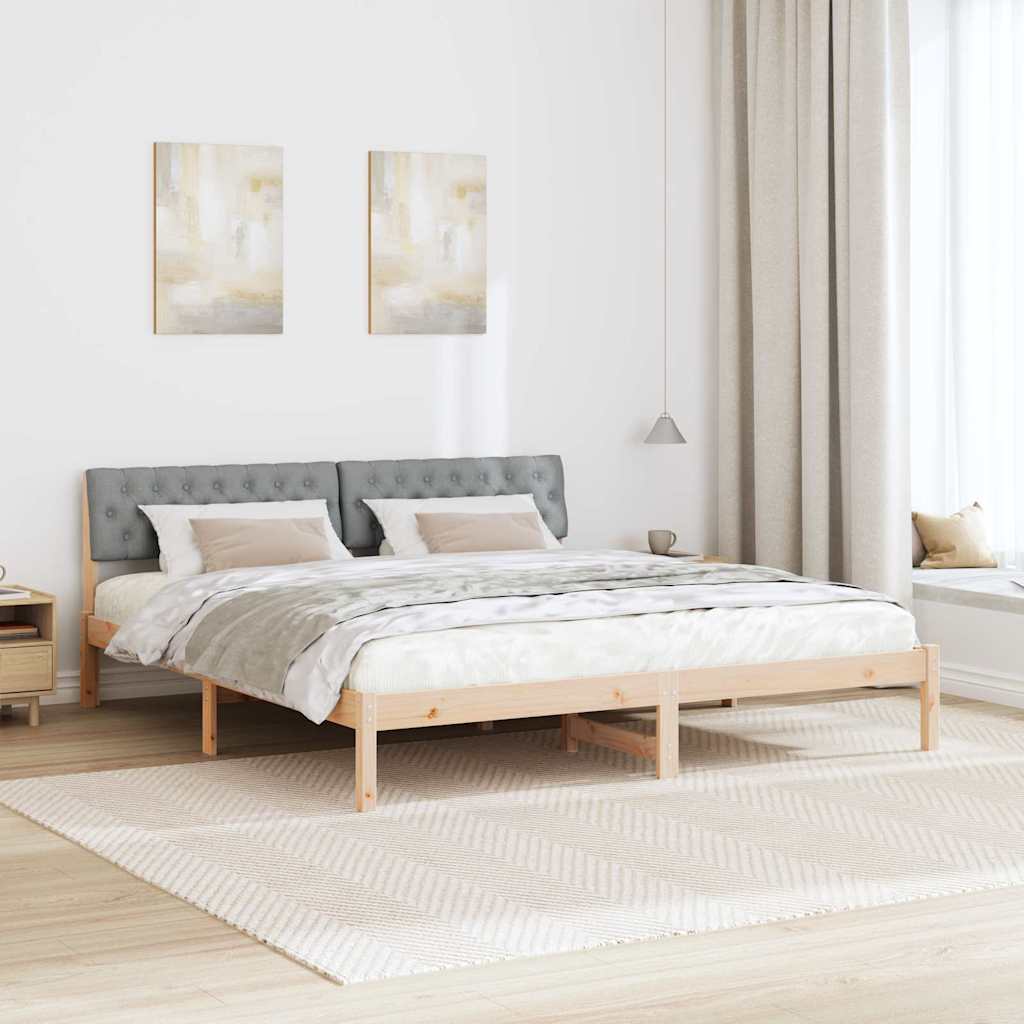 Cadre de lit avec tête de lit Marron et gris clair 180 x 200 cm - XIOS