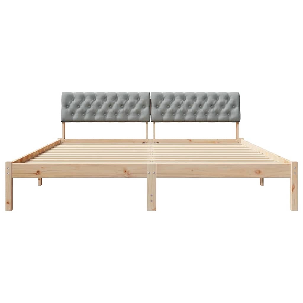 Cadre de lit avec tête de lit Marron et gris clair 180 x 200 cm - XIOS