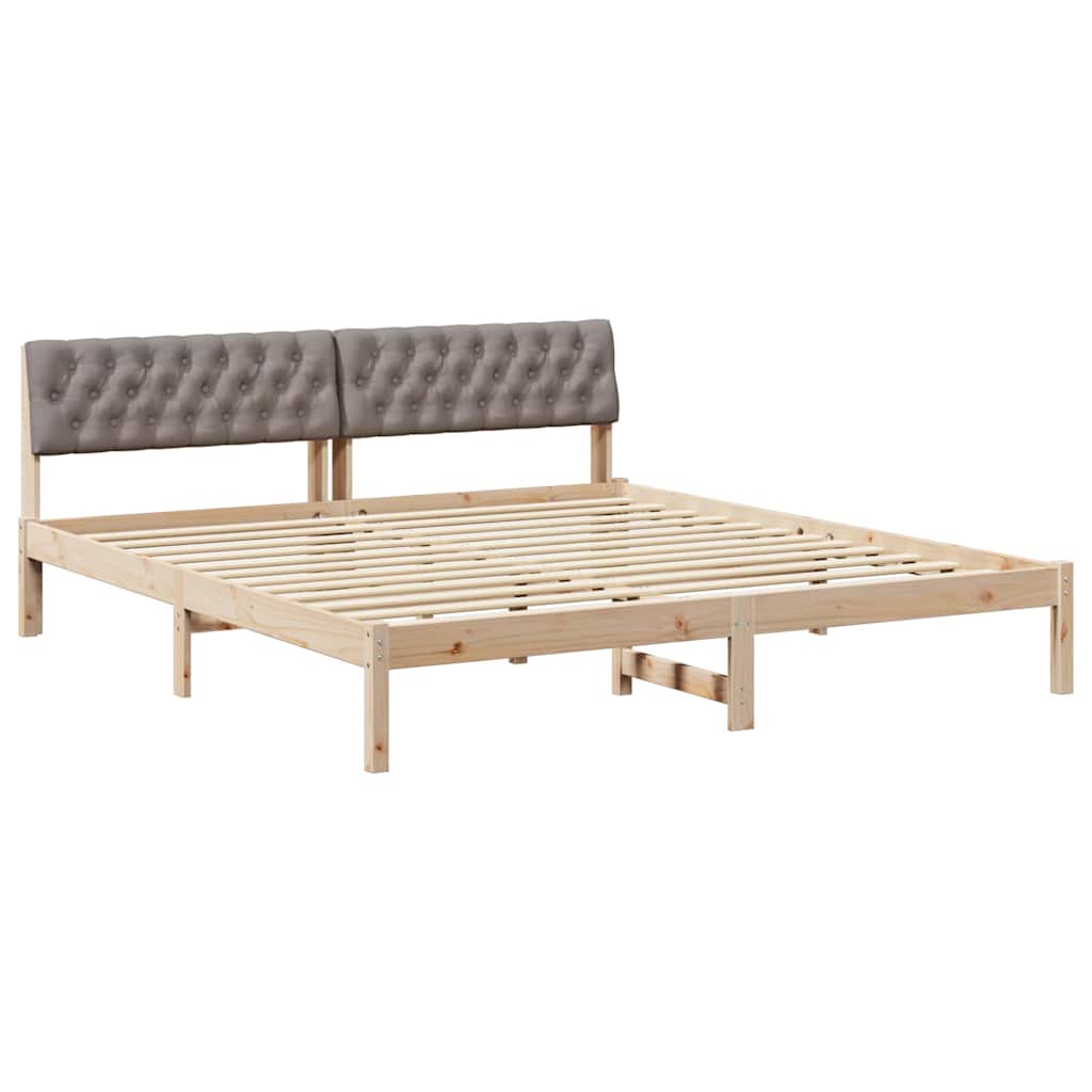 Cadre de lit Marron et taupe 180 x 200 cm Bois massif en pin - XIOS