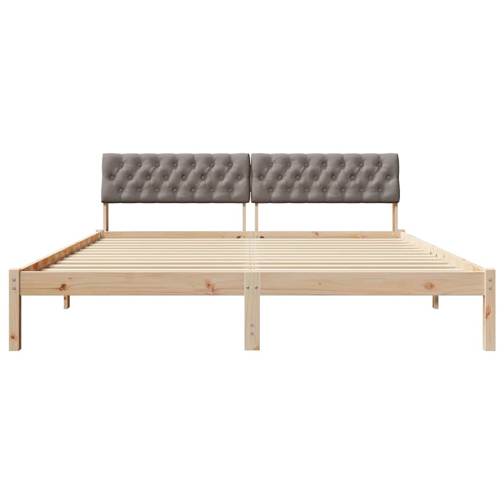 Cadre de lit Marron et taupe 180 x 200 cm Bois massif en pin - XIOS