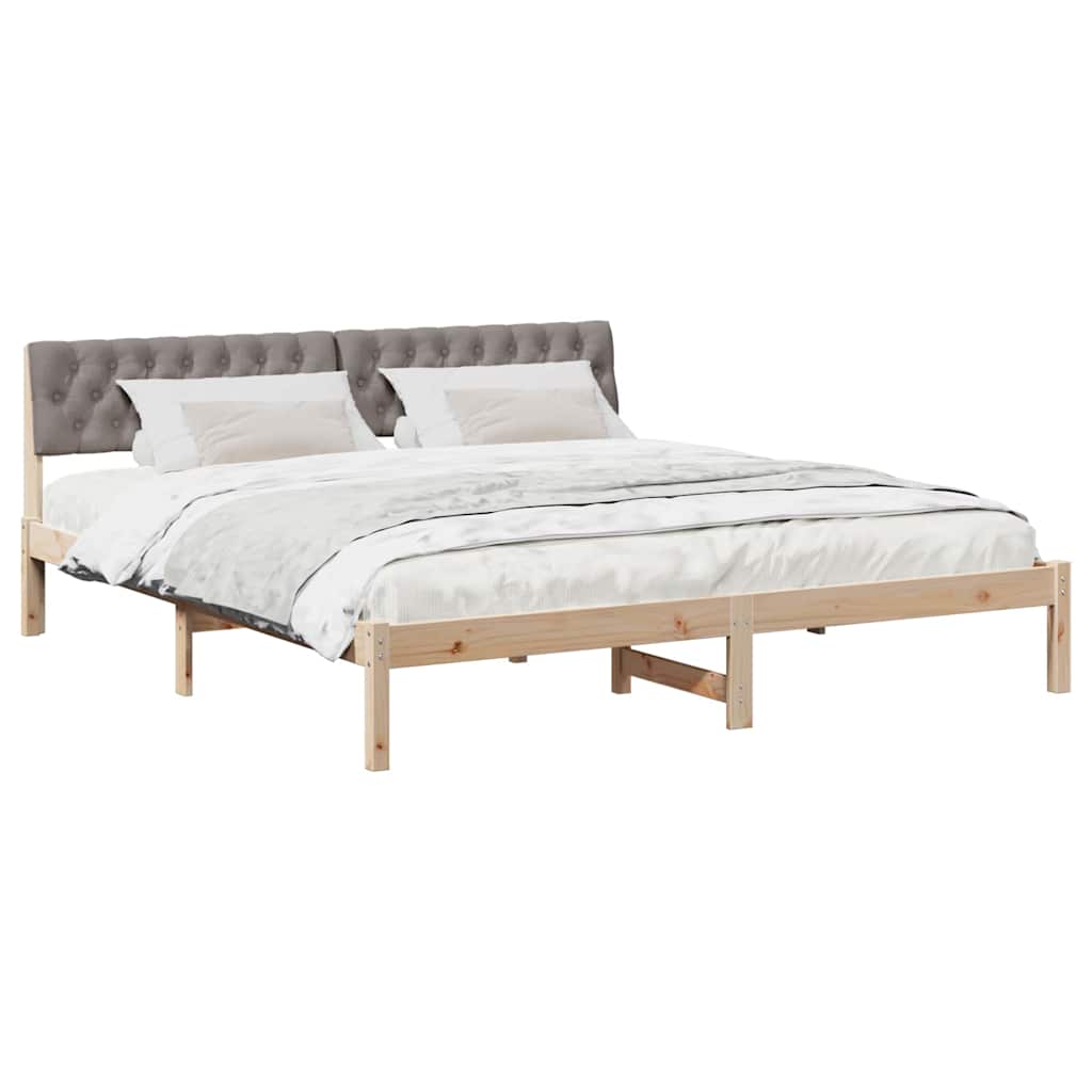 Cadre de lit Marron et taupe 180 x 200 cm Bois massif en pin - XIOS
