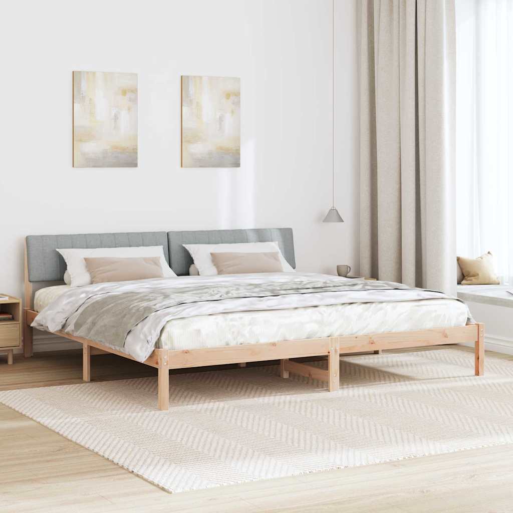 Cadre de lit avec tête de lit Marron et gris clair 200 x 200 cm - XIOS