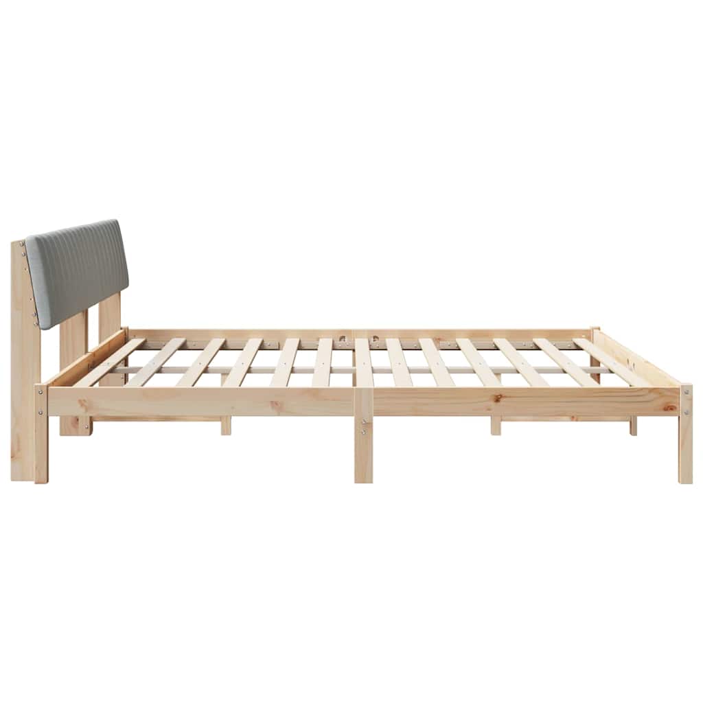 Cadre de lit avec tête de lit Marron et gris clair 200 x 200 cm - XIOS