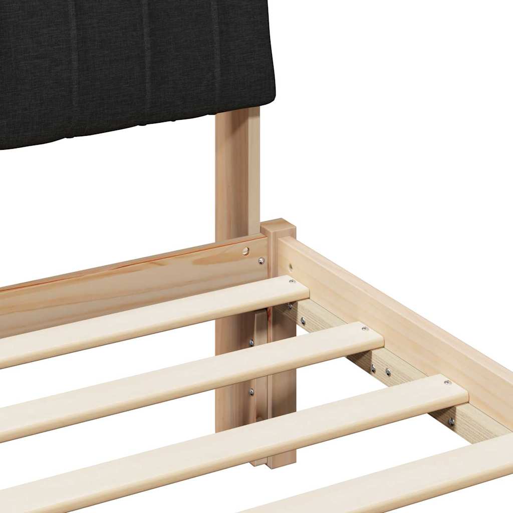 Cadre de lit Marron et noir 200 x 200 cm Bois massif en pin - XIOS