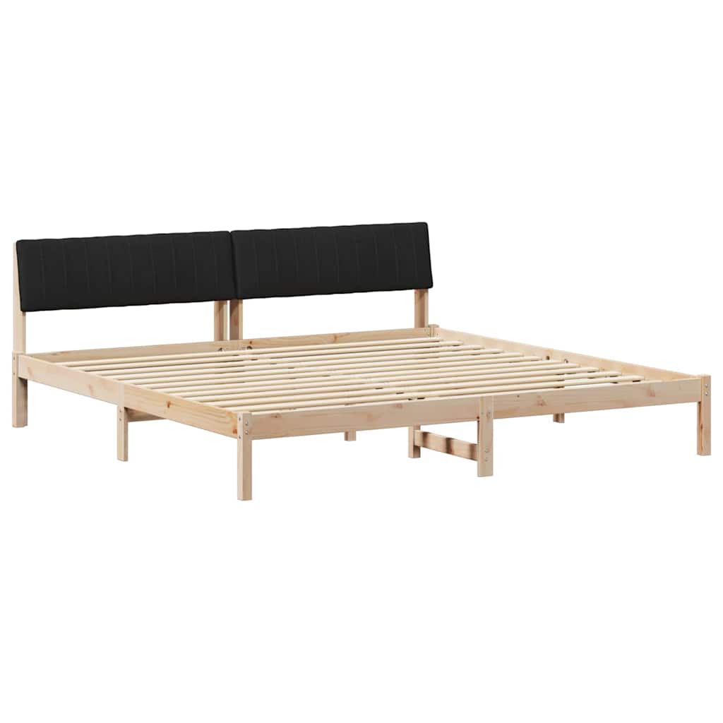 Cadre de lit Marron et noir 200 x 200 cm Bois massif en pin - XIOS