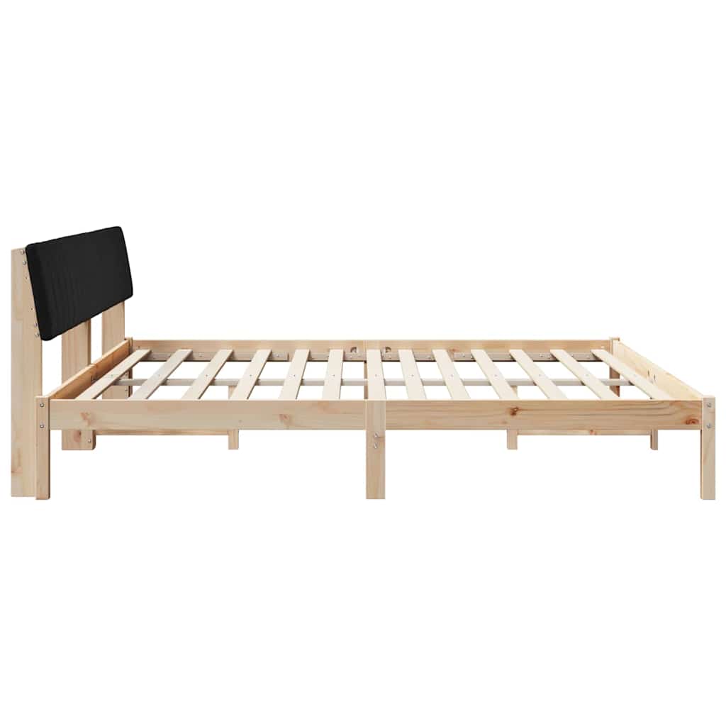 Cadre de lit Marron et noir 200 x 200 cm Bois massif en pin - XIOS
