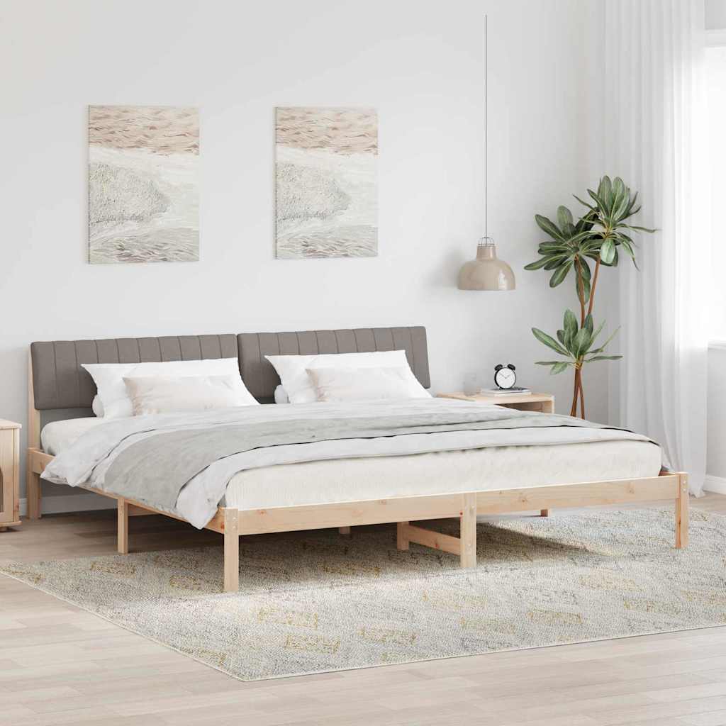 Cadre de lit Marron et taupe 200 x 200 cm Bois massif en pin - XIOS
