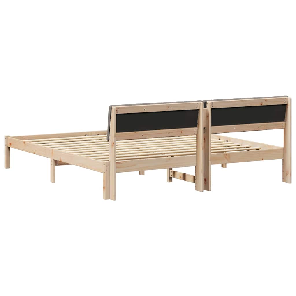 Cadre de lit Marron et taupe 180 x 200 cm Bois massif en pin - XIOS