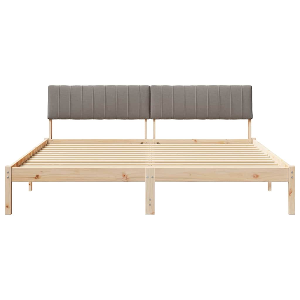 Cadre de lit Marron et taupe 180 x 200 cm Bois massif en pin - XIOS