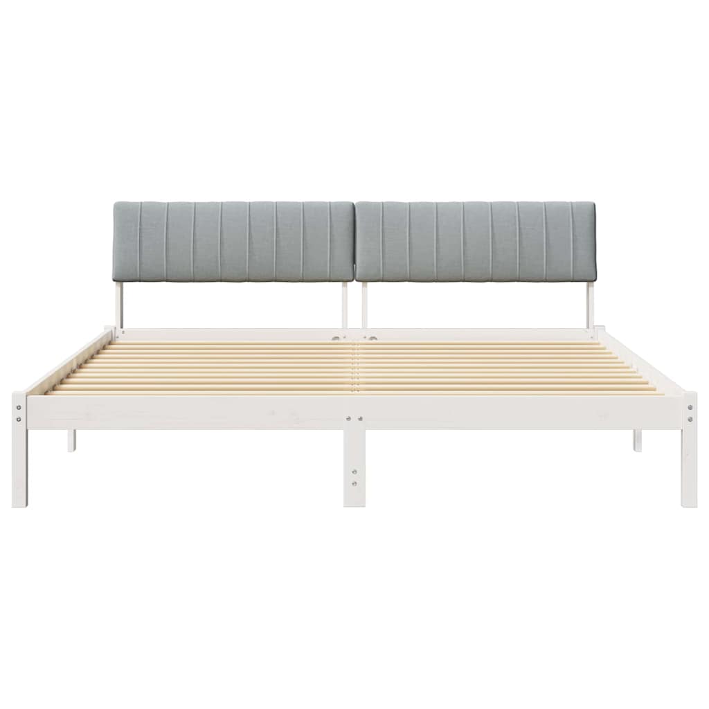 Cadre de lit avec tête de lit Blanc et gris clair 180 x 200 cm - XIOS