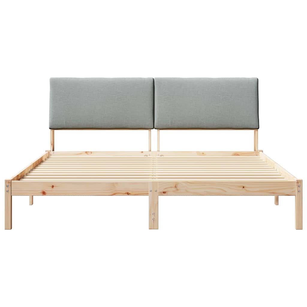 Cadre de lit avec tête de lit Marron et gris clair 200 x 200 cm - XIOS