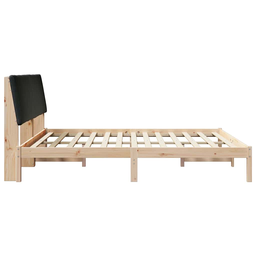 Cadre de lit Marron et noir 200 x 200 cm Bois massif en pin - XIOS