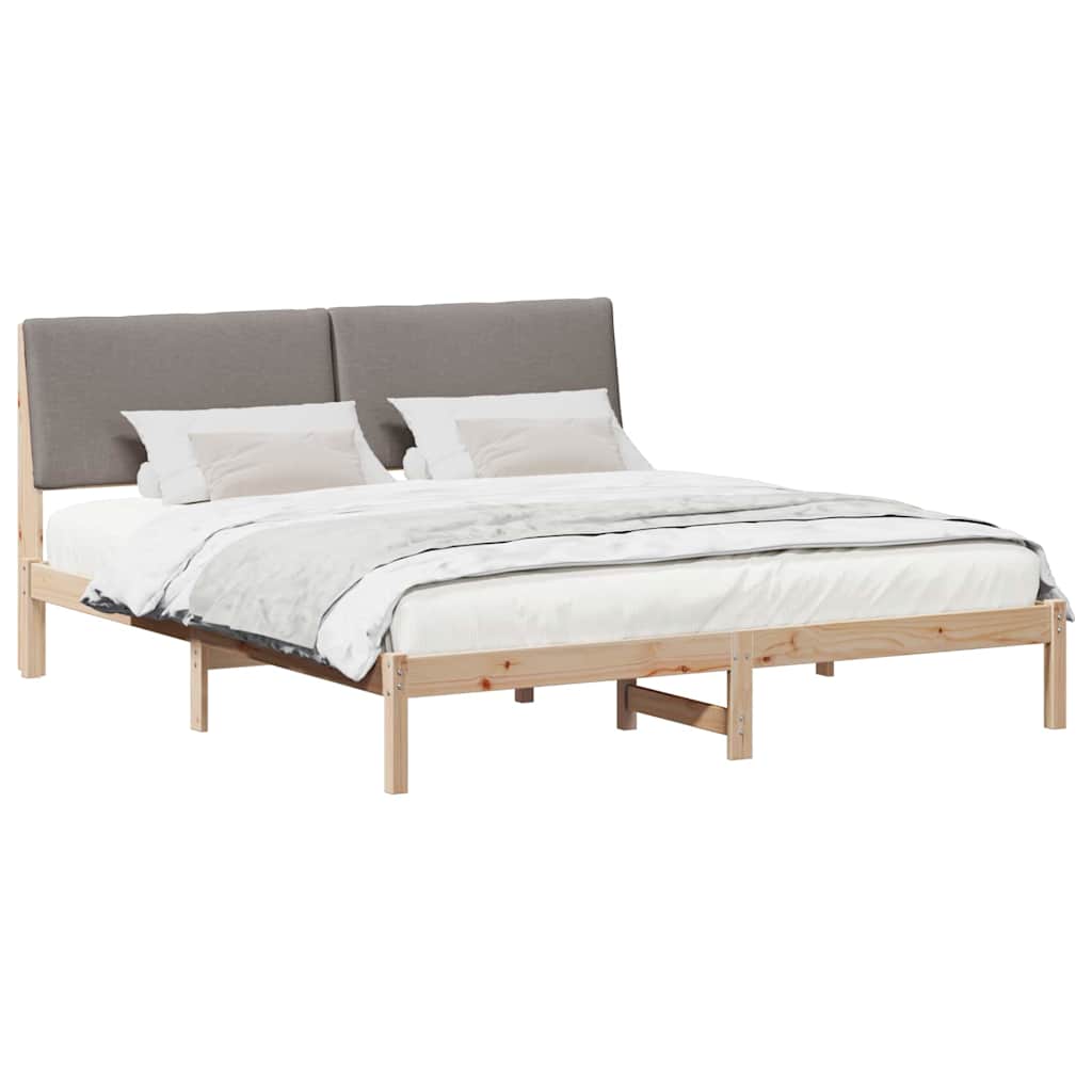 Cadre de lit Marron et taupe 200 x 200 cm Bois massif en pin - XIOS