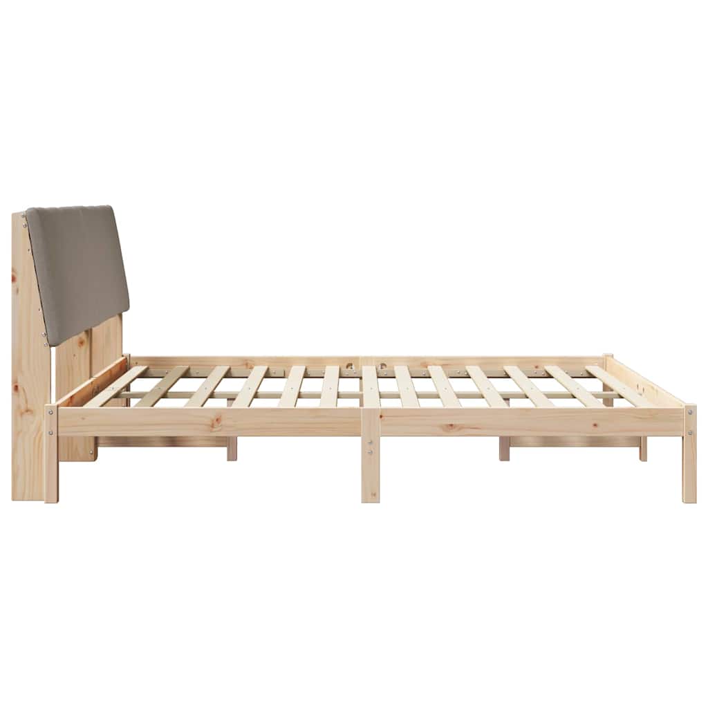 Cadre de lit Marron et taupe 200 x 200 cm Bois massif en pin - XIOS