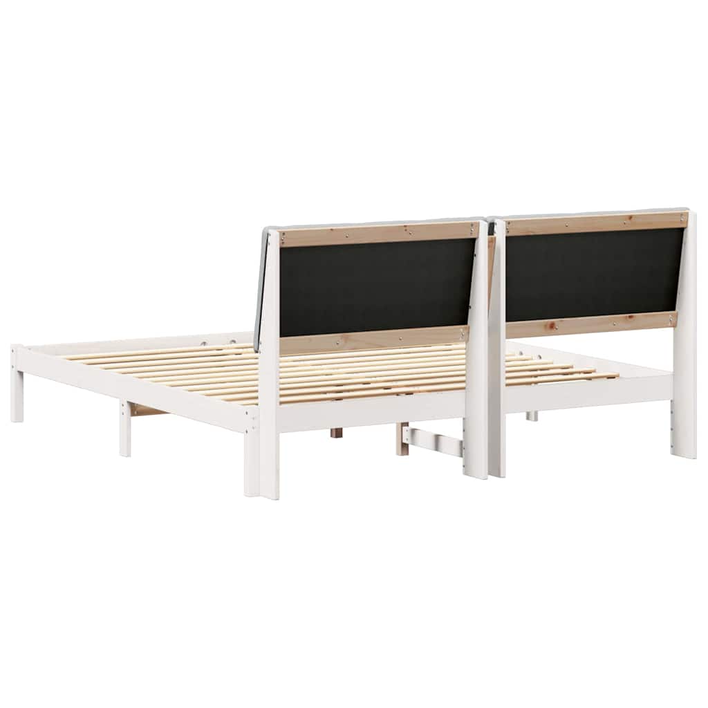 Cadre de lit avec tête de lit Blanc et gris clair 200 x 200 cm - XIOS